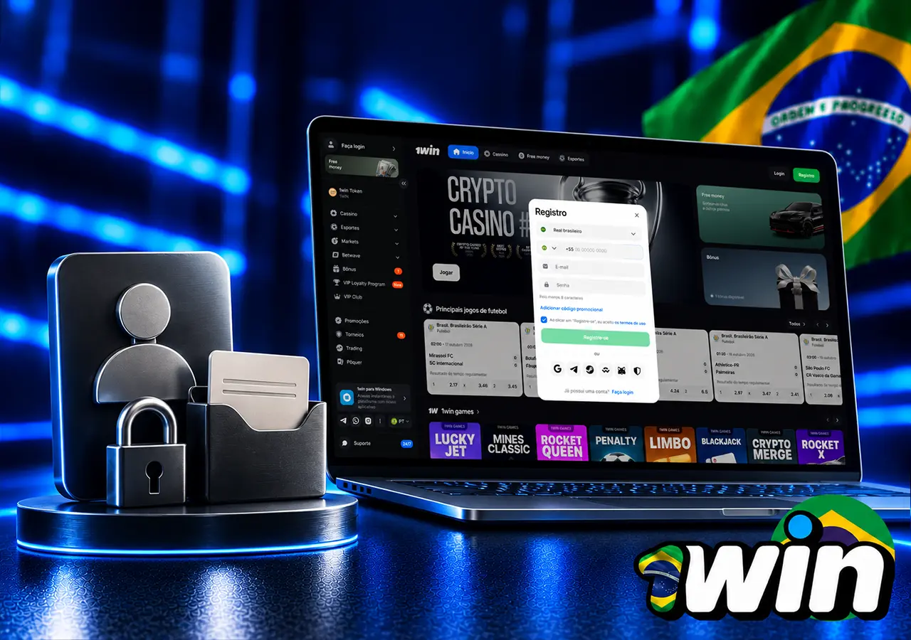 Etapas de criação do perfil e confirmação de identidade na 1win